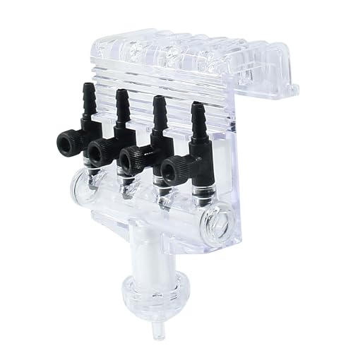 Murtenze 3-Wege-Aquarium-Luftkontrollschalter, Gangventil, Aquarium-Zubehör für Splitter, Tank, Pumpe (transparent, schwarz) von Murtenze