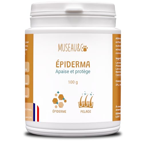 Epiderma – Natürlicher Juckreiz für Hunde und Katzen – 100 g – Nachwachsen und Glanz der Haare, Fell von Hunden, Ekzem – Museau & Co – Hergestellt in Frankreich von Museau & Co