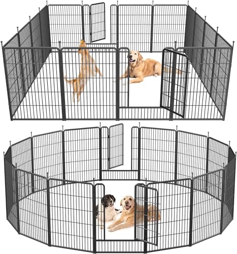 Musen Hunde-Laufstall für drinnen und draußen, 16 Paneele, 81,3 cm Höhe, Hundezaun-Übung mit Türen für große/mittelgroße/kleine Hunde, tragbarer Haustier-Laufstall für Hof, Wohnmobil, Camping, Musen Hunde-Laufstall für drinnen und draußen, 16 Paneele, 81,3 cm Höhe, Hundezaun-Übung mit Türen für große/mittelgroße/kleine Hunde, tragbarer Haustier-Laufstall für Hof, Wohnmobil, Camping, von Musen