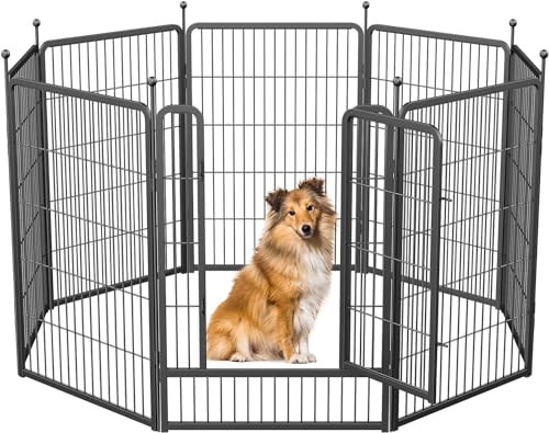 Musen Hunde-Laufstall für drinnen und draußen, 8 Paneele, 101,6 cm Höhe, Hundezaun, Übungsstall mit Türen für große/mittelgroße/kleine Hunde Musen Hunde-Laufstall für drinnen und draußen, 8 Paneele, 101,6 cm Höhe, Hundezaun, Übungsstall mit Türen für große/mittelgroße/kleine Hunde von Musen