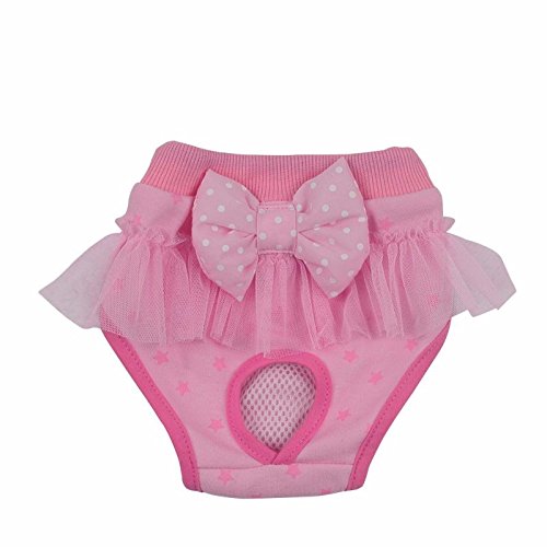 Musuntas Hunde Hündinnen Schutzhose Läufigkeit ，Läufig Pant, Hygieneunterhose, Haustier weibliche Windel Physiologische Unterwäche Unterhose S M (S, rosa) von Musuntas