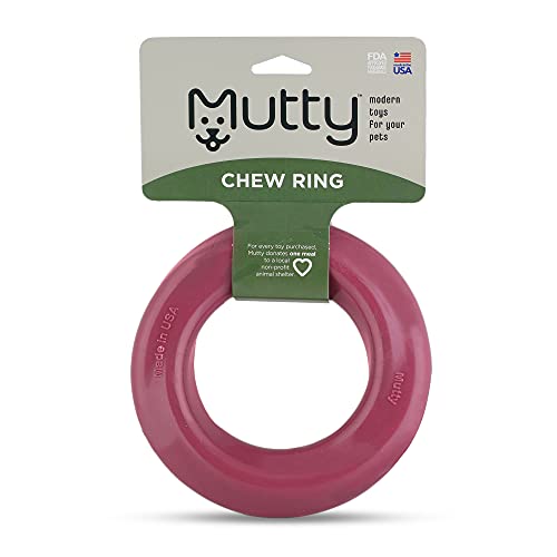 Mutty Kauring für Hunde, hergestellt in den USA, langlebiges Material in Lebensmittelqualität für Kauer, eine Mahlzeit wird an lokale Tierheime für jedes Spielzeug gespendet (Rost) von Mutty