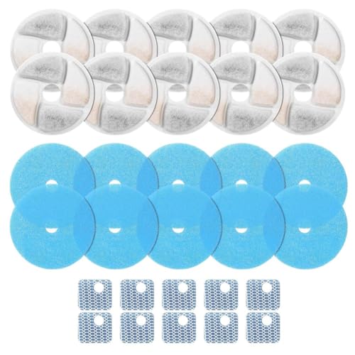 Muuoeou 10er-Set Filter für Katzentrinkbrunnen, für Quadratischen 2,2 L/73 Oz Katzentrinkbrunnen, Dreifachfiltration, Haustiertrinkbrunnenfilter von Muuoeou
