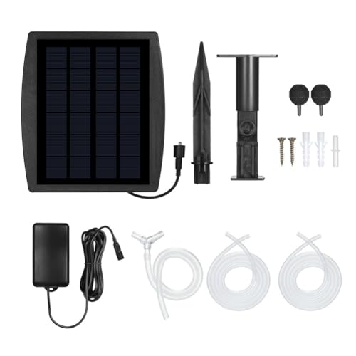 Muuoeou Aquarienluftpumpe Sauerstoffator, 2,5W Solarluftpumpe 3 & Geräuschloser Solaraerator für Teich Viehtank Angeln Hydroponik, Einfach zu Verwenden und Langlebig von Muuoeou