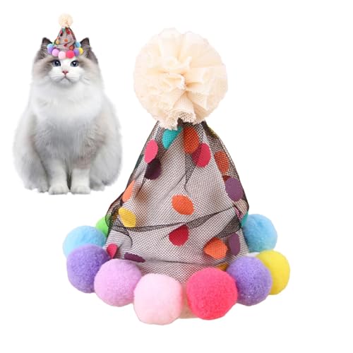 Muuzebsy Katzen-Partyhut, Hunde-Stirnband – verstellbare dekorative Stirnbänder, niedliche, bunte Haustier-Kopfbedeckung für Hunde und Katzen, Party-Geburtstagszubehör Muuzebsy Katzen-Partyhut, Hunde-Stirnband – verstellbare dekorative Stirnbänder, niedliche, bunte Haustier-Kopfbedeckung für Hunde und Katzen, Party-Geburtstagszubehör von Muuzebsy