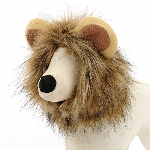 Muzboo Süße Löwenkostüm, Pet Hund Katze Löwe Perücken Mähne Haar mit Ohren von Muzboo