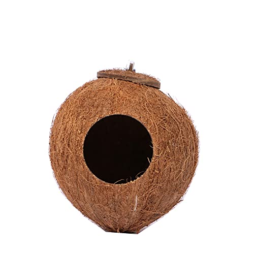Vogelnest aus natürlicher Kokosnussschale, hängendes Vogelhaus für Haustiere, Papageien, Sittiche, Outdoor, Garten, Balkon, Dekoration, 4-M Vogelnest aus natürlicher Kokosnussschale, hängendes Vogelhaus für Haustiere, Papageien, Sittiche, Outdoor, Garten, Balkon, Dekoration, 4-M von Muzboo