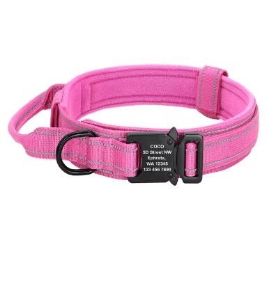 Haustier-Hundehalsband,Personalisierbar,Nylon,Reflektierend,Für Kleine,Mittelgroße Und Große Hundehalsbänder Mit Gravierter ID Und Namen,Verstellbar,Rosa,L Haustier-Hundehalsband,Personalisierbar,Nylon,Reflektierend,Für Kleine,Mittelgroße Und Große Hundehalsbänder Mit Gravierter ID Und Namen,Verstellbar,Rosa,L von Muziner
