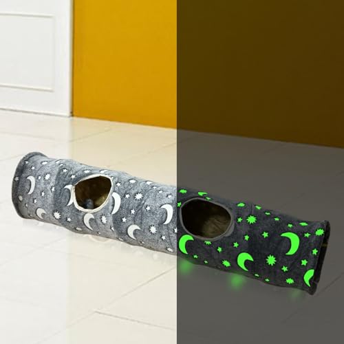Muziner HeimtierbedarfGerader Leuchtender KatzentunnelSelbstspielendes Peek-a-Boo-SpielzeugFaltbarer Katzentunnel,Mond-Stern-Modell Muziner HeimtierbedarfGerader Leuchtender KatzentunnelSelbstspielendes Peek-a-Boo-SpielzeugFaltbarer Katzentunnel,Mond-Stern-Modell von Muziner