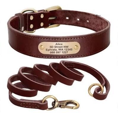 Hundehalsband-Set,Personalisierbar,Hundehalsbänder,Leinen,Individuell Für Kleine,Mittelgroße Und Große Hunde,Pitbull,braun,L Hundehalsband-Set,Personalisierbar,Hundehalsbänder,Leinen,Individuell Für Kleine,Mittelgroße Und Große Hunde,Pitbull,braun,L von Muziner