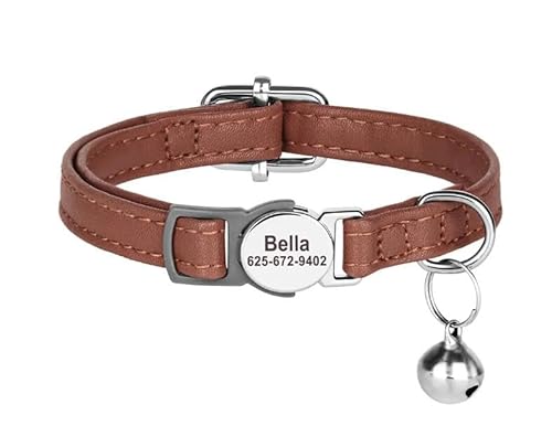 Katzenhalsband,Katzenhalsbänder,Halskette,Sicherheitshalsbänder Für Haustiere,Kätzchen,Welpen,Anti-Verlust,Mit Gravur,Braun,20-30 cm Katzenhalsband,Katzenhalsbänder,Halskette,Sicherheitshalsbänder Für Haustiere,Kätzchen,Welpen,Anti-Verlust,Mit Gravur,Braun,20-30 cm von Muziner