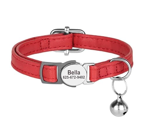 Katzenhalsband,Katzenhalsbänder,Halskette,Sicherheitshalsbänder Für Haustiere,Kätzchen,Welpen,Anti-Verlust,Mit Gravur,Rot,20-30 cm Katzenhalsband,Katzenhalsbänder,Halskette,Sicherheitshalsbänder Für Haustiere,Kätzchen,Welpen,Anti-Verlust,Mit Gravur,Rot,20-30 cm von Muziner