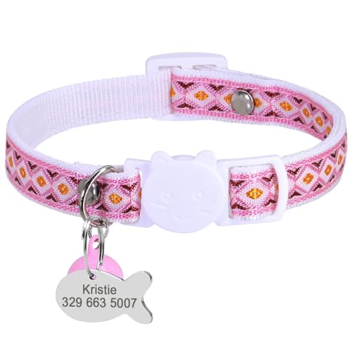 Katzenhalsband,Personalisiertes Sicherheits-Katzenhalsband,Halskette,Graviertes ID-Tag,Namensschild Mit Niedlichem Glöckchen-Geschenk,3,18-28cm Katzenhalsband,Personalisiertes Sicherheits-Katzenhalsband,Halskette,Graviertes ID-Tag,Namensschild Mit Niedlichem Glöckchen-Geschenk,3,18-28cm von Muziner
