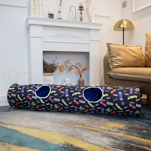 Muziner KatzenspielzeugKatzentunnelHaustierkatzenzeltKaninchen Lindert Langeweile Durch Bohren In LochLabyrinthVersteckhausKatzenschlafsack,Skateboard (120 * 25cm) von Muziner