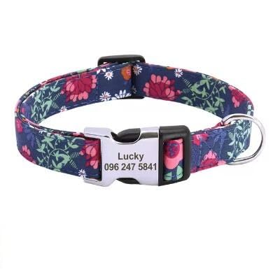 Mit Blumenmuster Bedrucktes Individuelles Hundehalsband Aus Nylon Mit Graviertem Namensschild,Personalisiertes Hundehalsband Für Kleine,Mittelgroße Hunde Und Katzen,Schwarz,M Mit Blumenmuster Bedrucktes Individuelles Hundehalsband Aus Nylon Mit Graviertem Namensschild,Personalisiertes Hundehalsband Für Kleine,Mittelgroße Hunde Und Katzen,Schwarz,M von Muziner