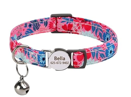 Nylon-Katzenhalsband Mit Süßem Aufdruck,Kätzchen-Katzenhalsbänder,Nylon-Haustierhalskette Mit Glöckchen,Verstellbar Für Katzen,Welpen,Rosa,20-30 cm Nylon-Katzenhalsband Mit Süßem Aufdruck,Kätzchen-Katzenhalsbänder,Nylon-Haustierhalskette Mit Glöckchen,Verstellbar Für Katzen,Welpen,Rosa,20-30 cm von Muziner