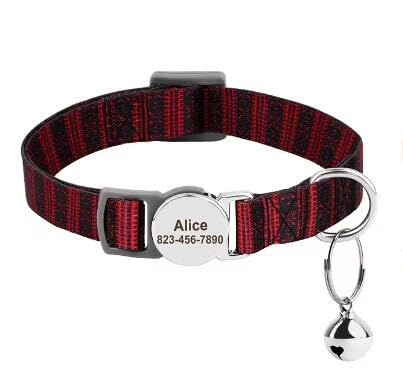 Personalisiertes Bedrucktes Katzenhalsband,Verstellbare Kätzchen-Welpenhalsbänder Mit Eingraviertem ID-Namensschild,Glocke,Anti-Verlust-Katzenhalsbänder,4 Personalisiertes Bedrucktes Katzenhalsband,Verstellbare Kätzchen-Welpenhalsbänder Mit Eingraviertem ID-Namensschild,Glocke,Anti-Verlust-Katzenhalsbänder,4 von Muziner