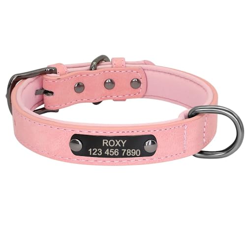Personalisiertes Hundehalsband,Hunde-ID-Tag,Halsband,Gravur,Namensschild,Anti-Verlust Für Kleine,Mittelgroße Und Große Hunde,Pitbull,Pink,L 34-44cm Personalisiertes Hundehalsband,Hunde-ID-Tag,Halsband,Gravur,Namensschild,Anti-Verlust Für Kleine,Mittelgroße Und Große Hunde,Pitbull,Pink,L 34-44cm von Muziner