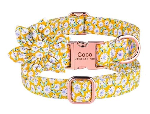 Personalisiertes Hundehalsband,Verstellbares Hundehalsband,Individuell Graviertes Halsband,Namens-ID-Tag,Kleines Großes Hundehalsband,Yellow,L Personalisiertes Hundehalsband,Verstellbares Hundehalsband,Individuell Graviertes Halsband,Namens-ID-Tag,Kleines Großes Hundehalsband,Yellow,L von Muziner