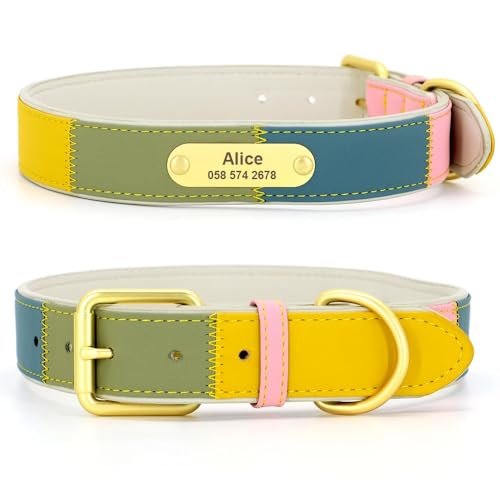 Personalisiertes Hundehalsband Aus PU-Leder,Weich,Individuell,Haustierhalsbänder,Verstellbares Namensschild,Anti-Verlust-ID-Tag,Katzen-Hundehalsbänder,Perro,Rosa,XL Personalisiertes Hundehalsband Aus PU-Leder,Weich,Individuell,Haustierhalsbänder,Verstellbares Namensschild,Anti-Verlust-ID-Tag,Katzen-Hundehalsbänder,Perro,Rosa,XL von Muziner