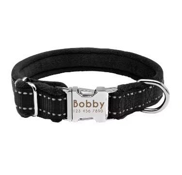 Personalisiertes Hundehalsband Mit Perro-Motiv,Gepolstertes Nylon-Halsband Für Welpen,Pitbull,Individuelle Gravur Für Kleine,Mittelgroße Und Große Hunde,Bulldogge,Mops,Schwarz,L Personalisiertes Hundehalsband Mit Perro-Motiv,Gepolstertes Nylon-Halsband Für Welpen,Pitbull,Individuelle Gravur Für Kleine,Mittelgroße Und Große Hunde,Bulldogge,Mops,Schwarz,L von Muziner