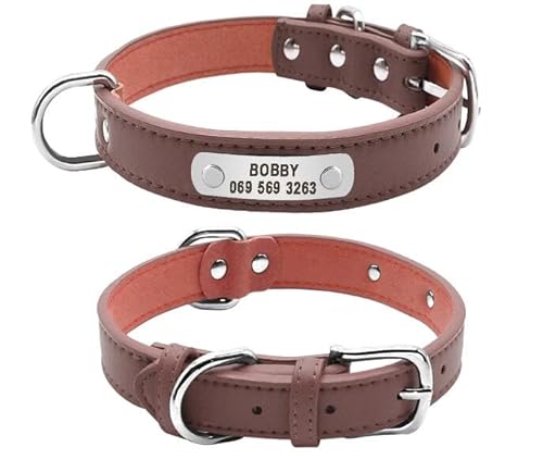 Personalisiertes Hundezubehör-Halsband Für Kleine,Mittelgroße Und Große Hunde,Personalisiertes Haustier-Welpen-ID-Tag-Halsband,Hundezubehör,Perro,Französische Bulldogge,Braun,M Personalisiertes Hundezubehör-Halsband Für Kleine,Mittelgroße Und Große Hunde,Personalisiertes Haustier-Welpen-ID-Tag-Halsband,Hundezubehör,Perro,Französische Bulldogge,Braun,M von Muziner