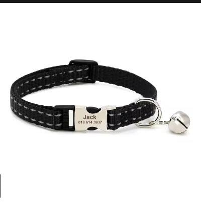 Personalisiertes Katzenhalsband,Reflektierendes Kätzchen-Welpenhalsband Mit Glöckchen,Personalisiertes Haustier-Katzenhalsband,Halsketten-Zubehör,19 cm Bis 30 cm,Schwarz,19 Bis 30 cm Personalisiertes Katzenhalsband,Reflektierendes Kätzchen-Welpenhalsband Mit Glöckchen,Personalisiertes Haustier-Katzenhalsband,Halsketten-Zubehör,19 cm Bis 30 cm,Schwarz,19 Bis 30 cm von Muziner