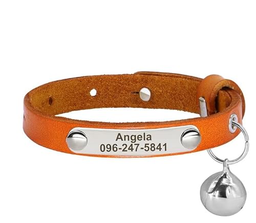 Personalisiertes Katzenhalsband,Verstellbare Haustier-Katzenhalsbänder,Halskette,Individuelles Welpen-Kätzchen-Namenshalsband,Anti-Verlust-Katzenzubehör,Gelb,15-23cm Personalisiertes Katzenhalsband,Verstellbare Haustier-Katzenhalsbänder,Halskette,Individuelles Welpen-Kätzchen-Namenshalsband,Anti-Verlust-Katzenzubehör,Gelb,15-23cm von Muziner
