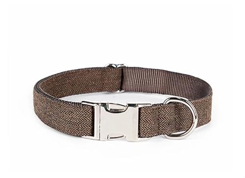 Personalisiertes Nylon-Hundehalsband „Breakaway“ Mit Geschnitzter Gravur,ID-Tag,Namensschild,Individuelles Hundehalsband Für Kleine,Mittelgroße Und Große Hundewelpen,Kaffee,L (40–68 cm) von Muziner