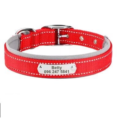 Reflektierendes Nylon-Hundehalsband,Personalisiertes Haustierhalsband,Anti-Verlust-ID-Tag,Individuelle Hundenamenshalsbänder Für Kleine,Mittelgroße Und Große Hunde,Pitbull,Rot,L 48-58cm Reflektierendes Nylon-Hundehalsband,Personalisiertes Haustierhalsband,Anti-Verlust-ID-Tag,Individuelle Hundenamenshalsbänder Für Kleine,Mittelgroße Und Große Hunde,Pitbull,Rot,L 48-58cm von Muziner
