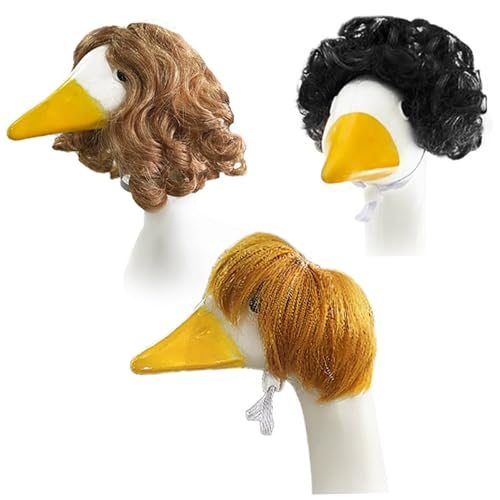 Muzrunq Gänsestatue -Outfit, 3pcs/Set Mode -süße und lustige Hof Goosen mit Perücke für Haustier Yard Garden Patio Dekor von Muzrunq