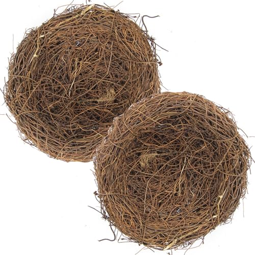 Vogelnest, 2pcs 5, 91 -Zoll -Simulation Natural Rattan Vogelnester für Handwerk, ideal für Garten, Garten, Zuhause, Party, Osterdekoration von Muzrunq