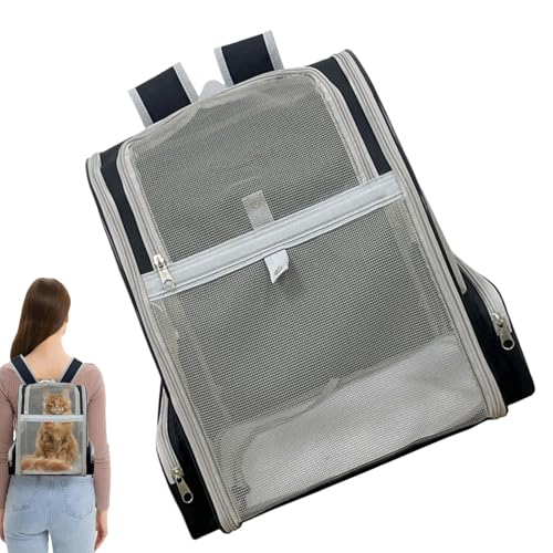 Katzentragerucksack – Haustierrucksack mit großem Kaliber | Großes Fassungsvermögen, faltbarer Haustierbedarf mit abnehmbarem Plüschkissen für kleine, mittelgroße Welpen und Kätzchen von Mwkbbn