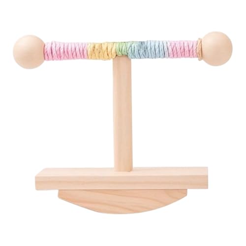 Parrot Massivholz Trainingsrahmen Puzzle Anreicherung Spielzeug Holz Schaukelständer Interaktives Spielzeug Haustier Übung 18x8.8x15cm für Conure, Aras, Finken, Mynah, Wellensittich von Mwkbbn