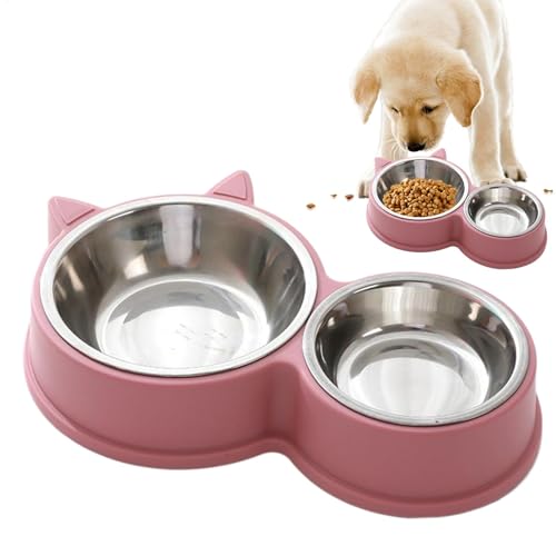 Haustier Katzennapf Doppelter Katzenfutternapf Wassernapf rutschfeste Futternäpfe für Welpen, Haustierbedarf, verhindert Kippen über 30 x 14 x 5 cm von Mxshc