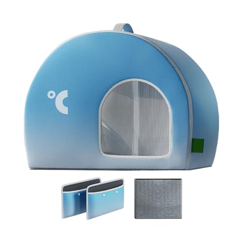 Kühlendes Katzenhaus Faltbares Kühlzelt für Haustiere Klimaanlage Katzenbett Matte für Katzen und Hunde, Wohnzimmer, Park, Garten 44 x 38 x 38 cm von Mxshc