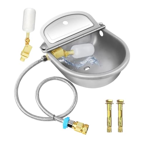 Mxshc Automatische Wasserschalen für Vieh, automatische Viehwasserschalen - Edelstahl Animal Waterer Bowl - Intelligent Float Valve Design Vieh -Trinkbehälter für Farms Ranches Courtyards von Mxshc