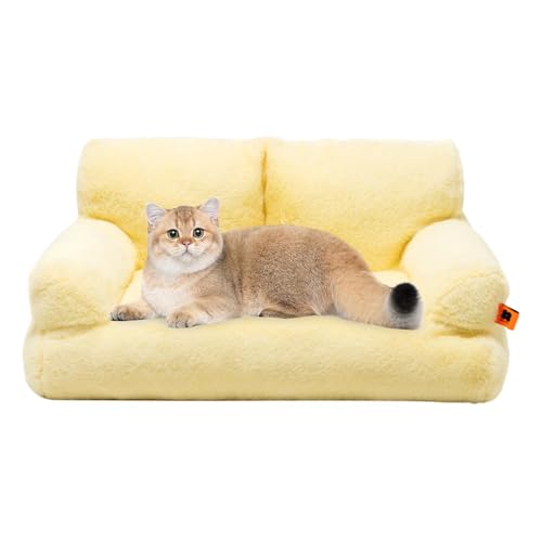 Mxshc Katzen-Couch-Bett, waschbares Katzenbett, Haustiersofa, rutschfeste Unterseite, abnehmbares kleines Hundesofa für kleine, mittelgroße Hunde, Katzen, Haustierbedarf Mxshc Katzen-Couch-Bett, waschbares Katzenbett, Haustiersofa, rutschfeste Unterseite, abnehmbares kleines Hundesofa für kleine, mittelgroße Hunde, Katzen, Haustierbedarf von Mxshc