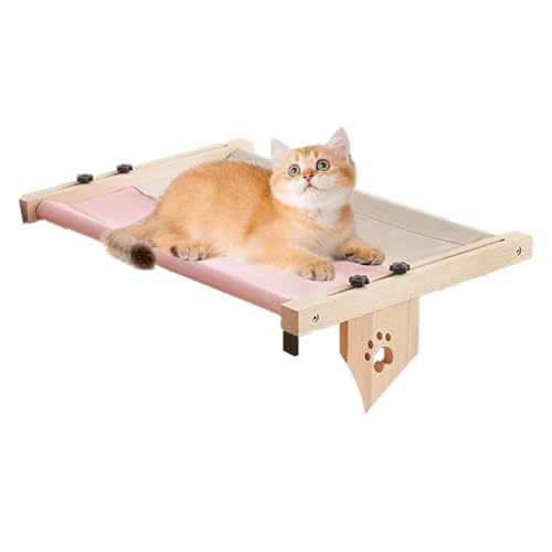 Mxshc Katzen-Sitzstange für große Katzen | -Katzenbett-Nistsitz – verstellbarer Katzen-Fensterbank-Nest, Katzen-Hängemattensitz mit gepolstertem Bettbezug zum Schlafen, Spielen, Klettern von Mxshc