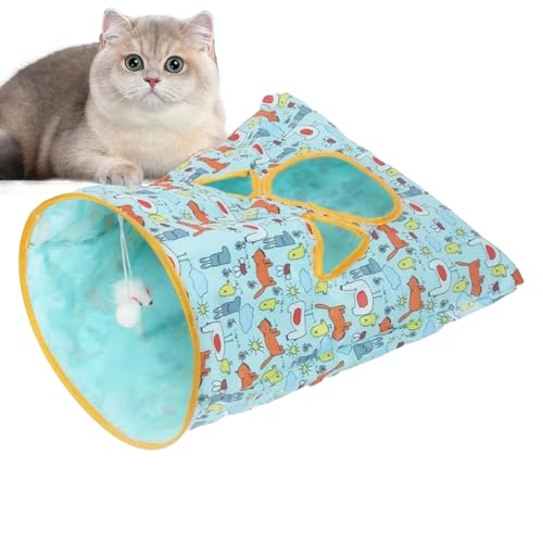 Mxshc Katzen Tunnel Spielzeug | Knisternder Interaktiver Spieltunnel Zum Verstecken | Faltbarer Interaktiver Katzentunnel Für Spiel & Bewegung Unterhaltung Kitten Erwachsene Katzen Indoor Zuhause von Mxshc