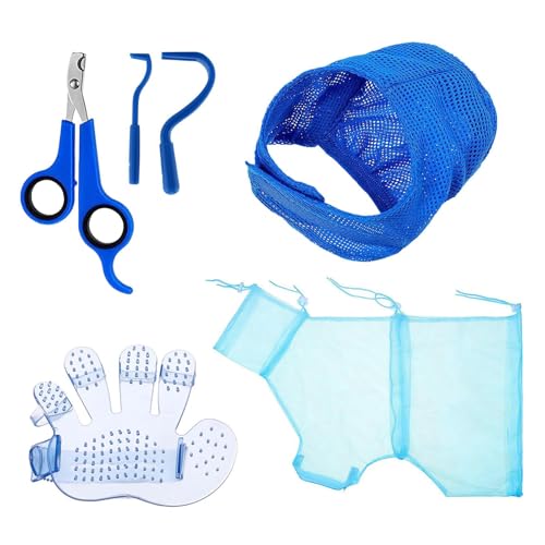 Mxshc Katzenwaschbeutel, Katzenbadebeutel,Katzenbadetasche Set | Trimmer -Haustierklauenpflege mit Nagelschneider -Pflege -Massage -Pinsel -Reinigungsmittel zum Trimmen von Mxshc