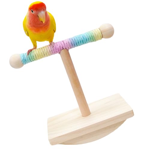 Mxshc Vogel Sitzstange Stand | Interaktiver Holz Tisch Sitzplatz Für Vögel | Haustiervogel Zubehör, Ruhestand Für Wellensittiche, Sperlinge Und Aras von Mxshc