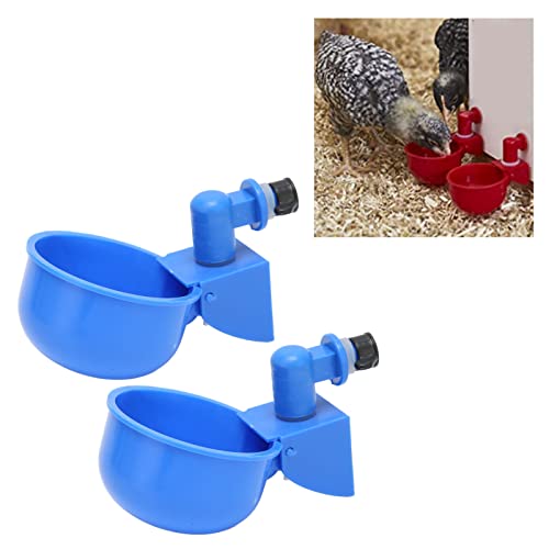 Mxzzand 2 Stück Automatischer Hühnerwasserbecher, PP-Kunststoff-Geflügeltränke-Kit Anti-Rost-Einfache Installation Verwenden Sie Wasserzufuhr-Fülltränke für Geflügelfarmen von Mxzzand