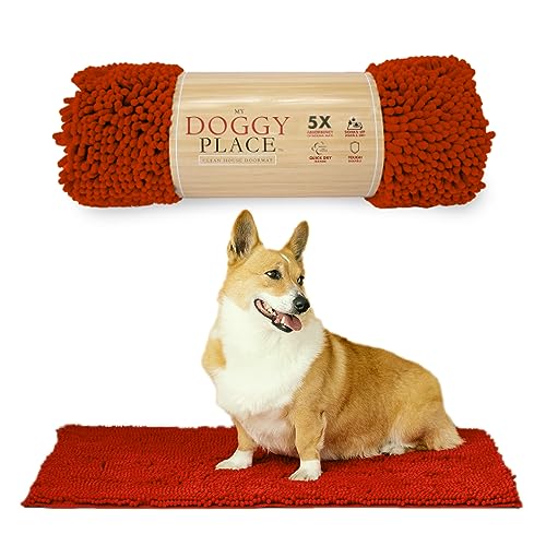 My Doggy Place Hunde-Türmatte aus Mikrofaser, sehr saugfähig, strapazierfähig, schnell trocknend, waschbar, verhindert Schlammschmutz, hält Ihr Haus sauber (rot, mittel) – 78,7 x 50,8 cm von My Doggy Place