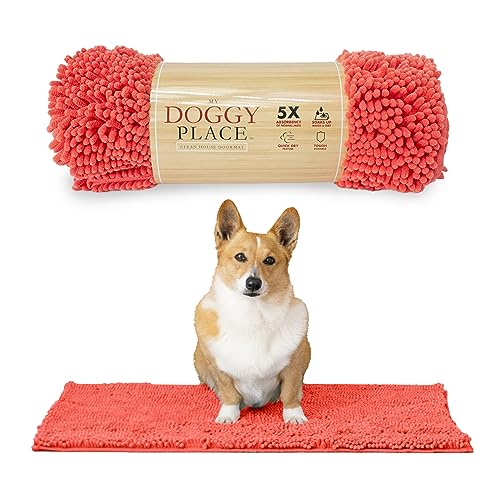My Doggy Place Mikrofaser-Hundematte für schlammige Pfoten, 78,7 x 50,8 cm, helle Koralle – saugfähige und schnell trocknende Hundepfotenreinigungsmatte, waschmaschinen- und trocknergeeignet, von My Doggy Place