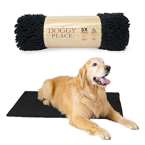 My Doggy Place Mikrofaser-Hundematte für schlammige Pfoten, 91,4 x 66 cm, Schwarz – saugfähige und schnell trocknende Hundepfoten-Reinigungsmatte, waschmaschinen- und trocknergeeignet, rutschfeste My Doggy Place Mikrofaser-Hundematte für schlammige Pfoten, 91,4 x 66 cm, Schwarz – saugfähige und schnell trocknende Hundepfoten-Reinigungsmatte, waschmaschinen- und trocknergeeignet, rutschfeste von My Doggy Place