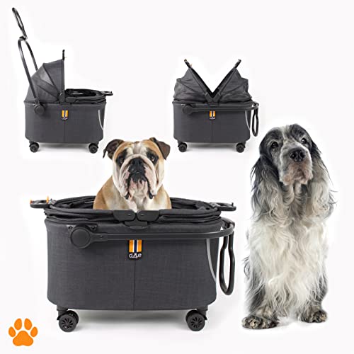 MY DUQUE – Coco II Faltbare Hundebox für kleine Hunde und Haustiere bis 8 kg | Transportbox Katze mit Rollrädern | Kratz- und reißfest aus Polyester und Mesh | Leichtgewichtiger Hundewagen von My Duque