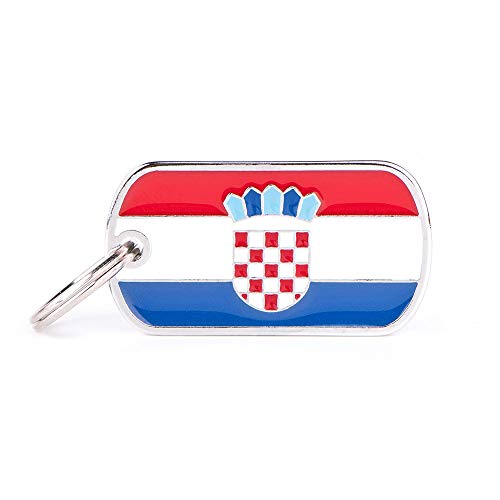 My Family Personalisierbares Namensschild für Hunde, Flagge von Kroatien, gravierte Hundeausweise, Metall, von Hand emailliert, Kollektion Flaggen, 40 x 22 mm My Family Personalisierbares Namensschild für Hunde, Flagge von Kroatien, gravierte Hundeausweise, Metall, von Hand emailliert, Kollektion Flaggen, 40 x 22 mm von My Family