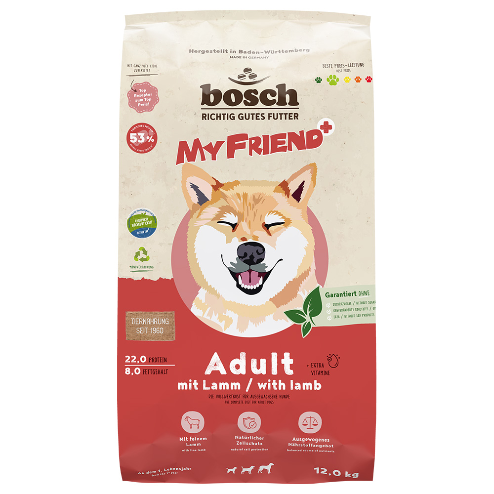 My Friend+ Dog Adult mit Lamm - 12 kg My Friend+ Dog Adult mit Lamm - 12 kg von My Friend