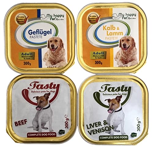 Hundefutter Adult 4 Verschiedene Sorten Pastete/Pate 90 x 300g von My Happy Pet´s